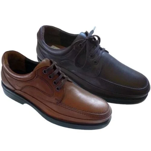 Zapato caballero piel suave, plantilla acolchada extraible, forro piel y piso goma confort TROSSMAN 39/45 Negro y Cuero 0084