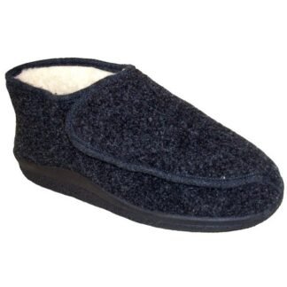 Zapatilla paño con velcro gigante y forro lana - especial calce 35/46 Gris 1838