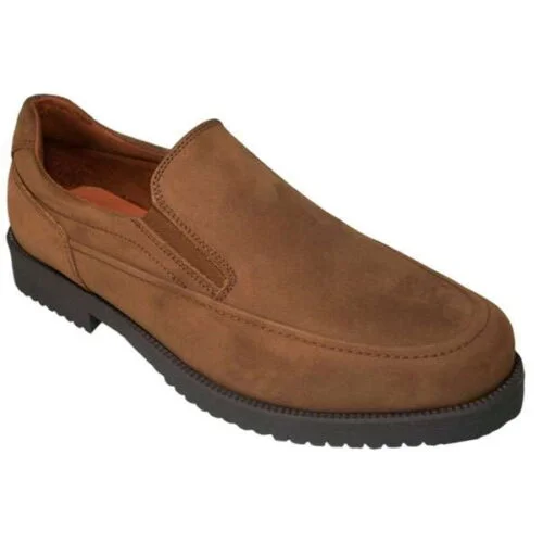 Zapato caballero de nobuck hidrofugado, planta de piel y forro tela, Hecho en España TROSSMAN 39/46 Cuero 20361