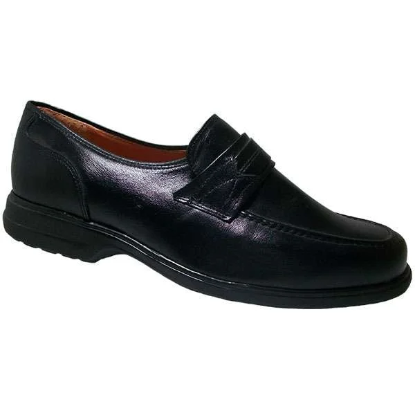 Zapato piel - forro y planta piel - ancho especial y piso goma grueso España 39/45 Negro 4650