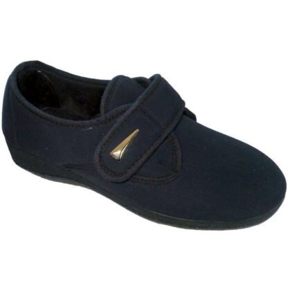 Zapatilla cerrada señora de licra con velcro y piso goma Segura® 35/41 Negro 6037