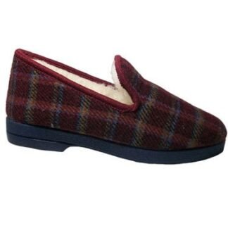 Zapatilla Casa Cruan 661 Cuadros Marino | Lana Virgen