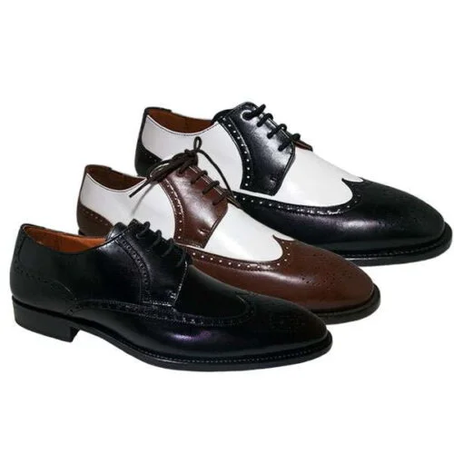 Zapatos Espectador caballero piel, Bicolor Caoba/blanco, Negro/blanco y Negro 7097