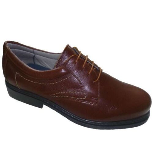 Zapato caballero piel, planta piel con sistema amortiguador EVA, piso goma España TROSSMAN 39/45 Cogñac 7321