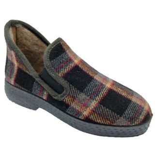 Zapatillas CRUAN invierno caballero cuadros de elástico con piso gordo especial 39/45 Gris 760