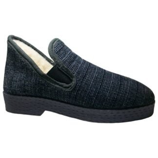 Zapatilla cuadros de elástico con piso gordo especial y forro lana 39/45 Gris 7800
