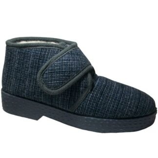 Zapatilla caballero piso gordo con velcro 39/45 Gris 7801