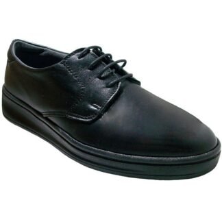 Zapato sra piel cosido a la vira de cordón - plantilla piel - forro tela - piso ligero y flexible antideslizante - sistema de amortiguación EVA 35/41 Negro España Trossman® 901