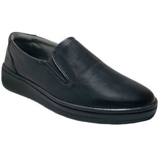 Zapato sra piel cosido a la vira con elásticos - plantilla piel - forro tela - piso ligero y flexible antideslizante - sistema de amortiguación EVA 35/41 Negro España Trossman® 902