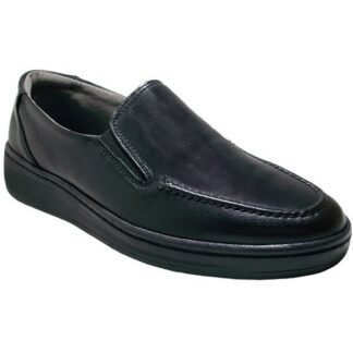 Zapato sra piel cosido a la vira con elásticos y con borón cosido - plantilla piel - forro tela - piso ligero y flexible antideslizante - sistema de amortiguación EVA 35/41 Negro España Trossman® 903