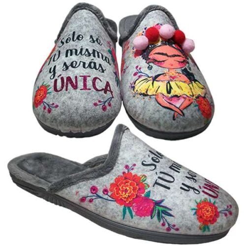 Zapatillas-cas especial-regalo LGTB Frida 907-22 gris LA BARCA