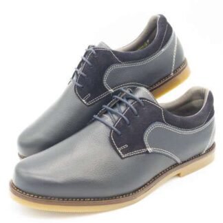 Derby Confort TROSSMAN de piel auténtica detalle en serraje 20208 Marino