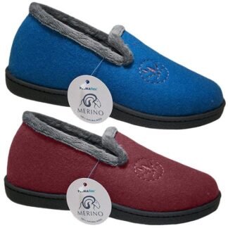 Zapatillas Casa Mujer Lana Merino Hidrofugada Azul | La Barca