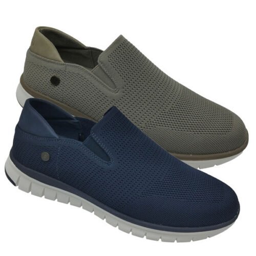 Deportivo Refresh Lona de rejilla con elásticos y piso ligero Kaki Navi