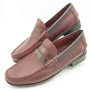 Kiova Trossman® de autentica piel burdeos 77655