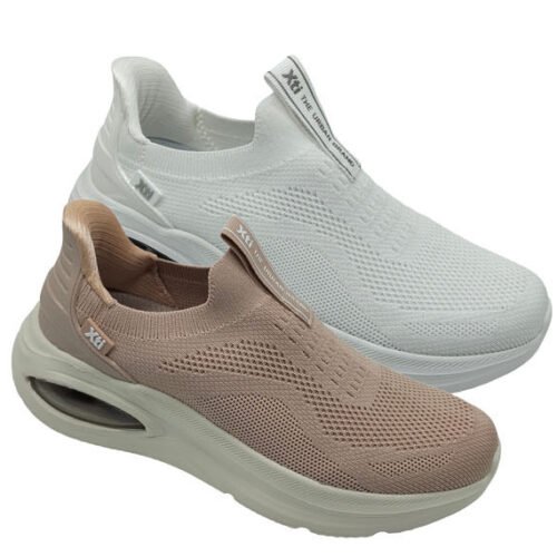 Deportivo Refresh tipo skechers elástico señora Biege Blanco
